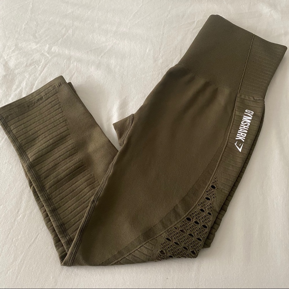 Gymshark Energy Cropped Leggings- Olive